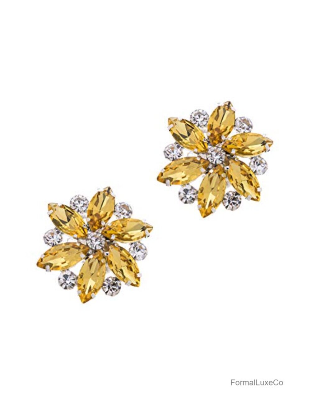 Rhinestone Flower Shoe Clips Pair Wedding Party Shoe Buckles